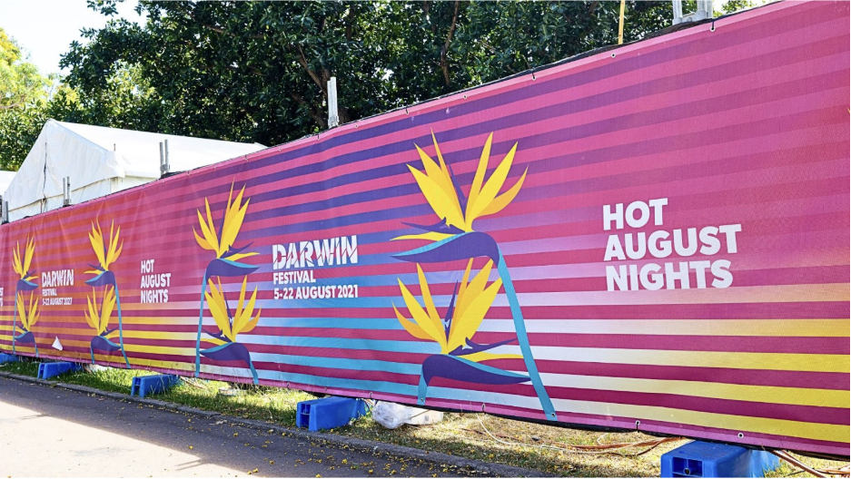 Premium Banner Mesh Crowd Control Barrier Darwin Festival